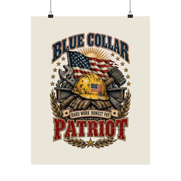 Blue Collar Patriot Hard Hat Poster