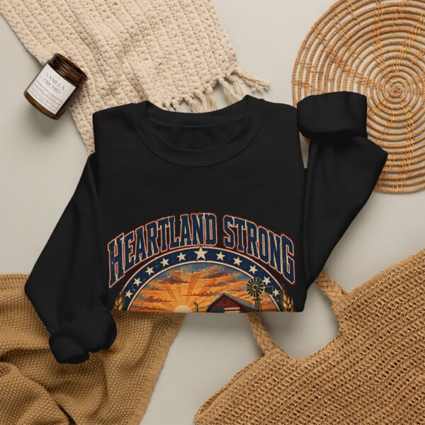 Heartland Strong Tractor & Barn Crewneck Sweatshirt, Black