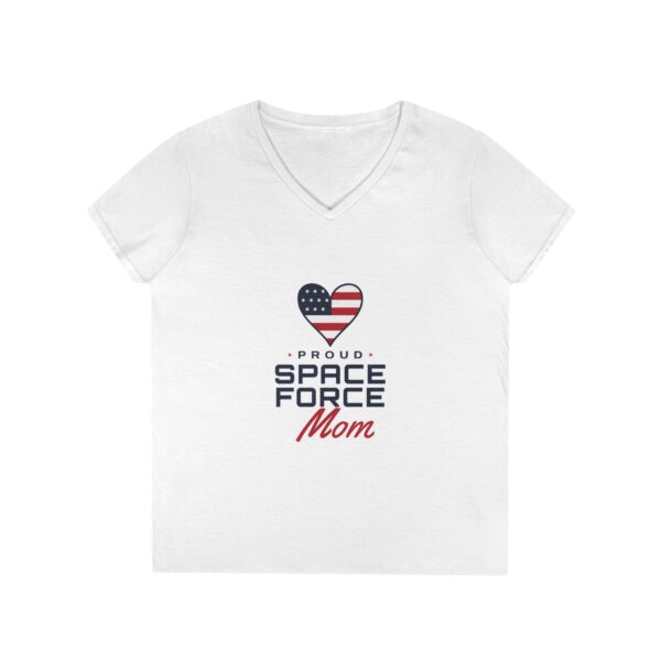 Proud Space Force Mom Women's V-Neck Tee, White