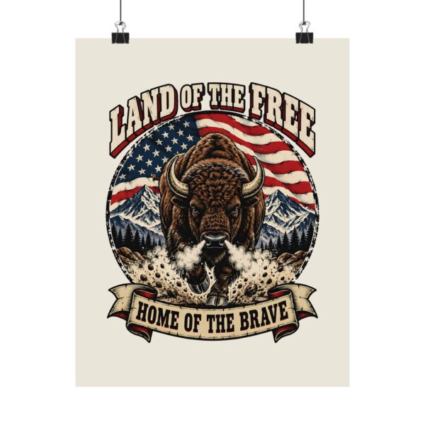 Land of the Free Bison Poster
