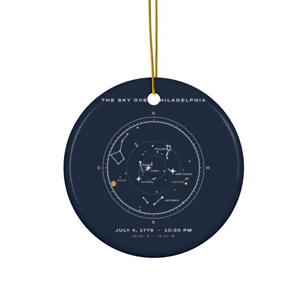The Sky Over Philadelphia July 4 1776 Star Map Christmas Ornament