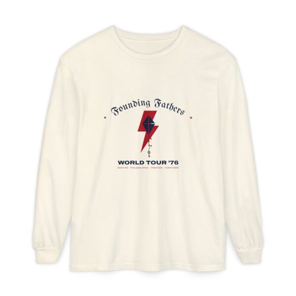 Founding Fathers World Tour '76 Long Sleeve Tee, Front & Back Print, Ivory