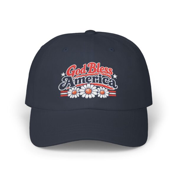 God Bless America Groovy Daisy Dad Hat, Navy