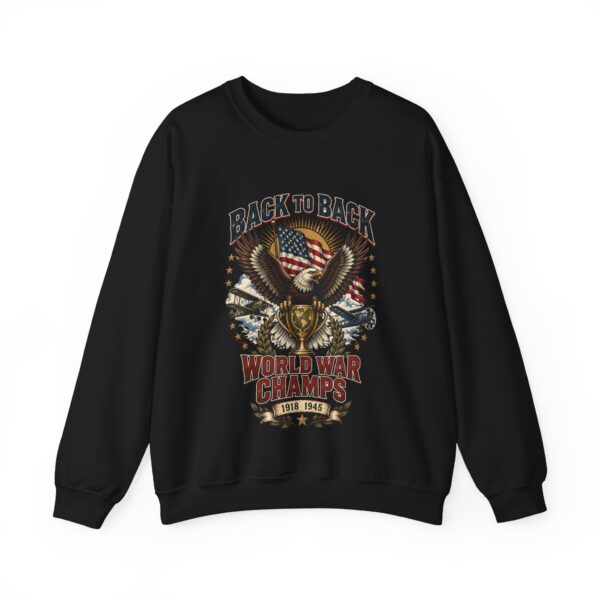 Back to Back World War Champs Crewneck Sweatshirt, Black