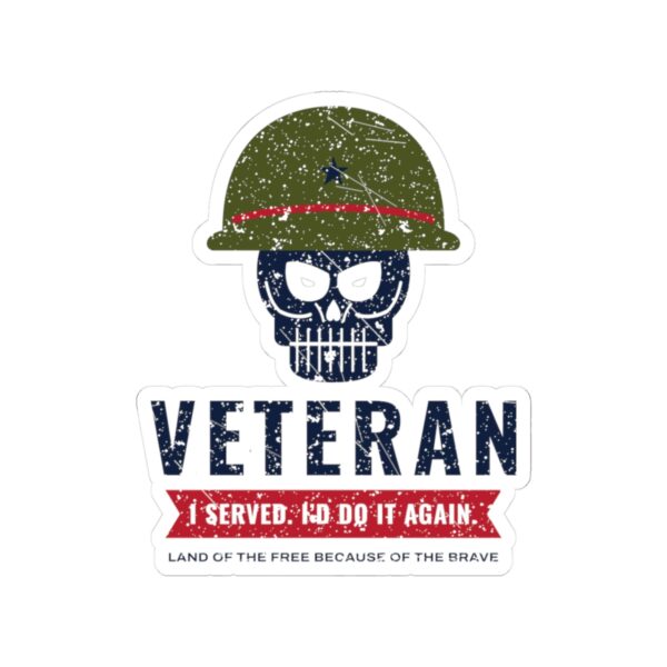 Veteran Helmet Skull I Served I'd Do It Again Sticker