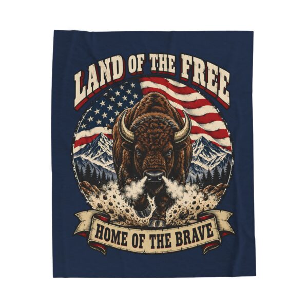 Land of the Free Bison Plush Throw Blanket