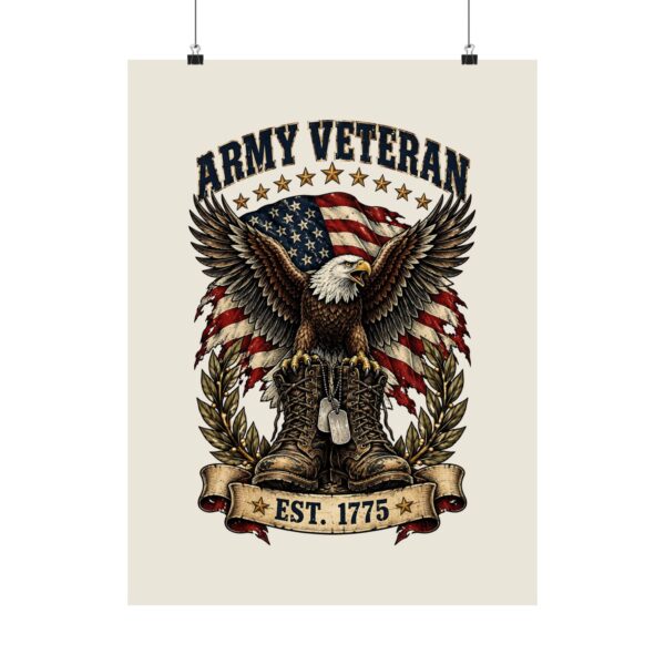 Army Veteran Eagle & Boots Poster