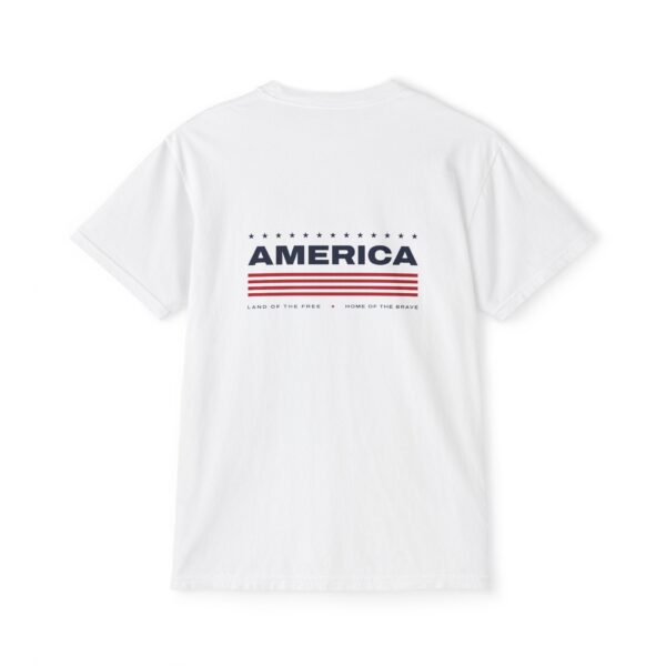 America Stars & Stripes Pocket T-Shirt, Back Print, White