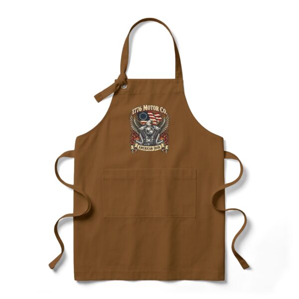 1776 Motor Co. American Iron BBQ Apron, Duck Brown