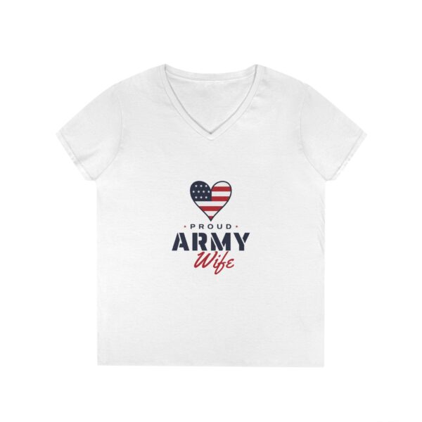 Proud Army Wife Women's V-Neck Tee, White
