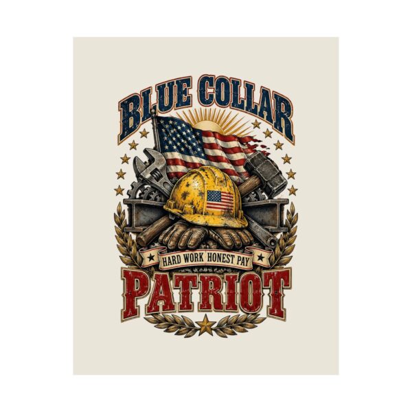 Blue Collar Patriot Hard Hat Poster