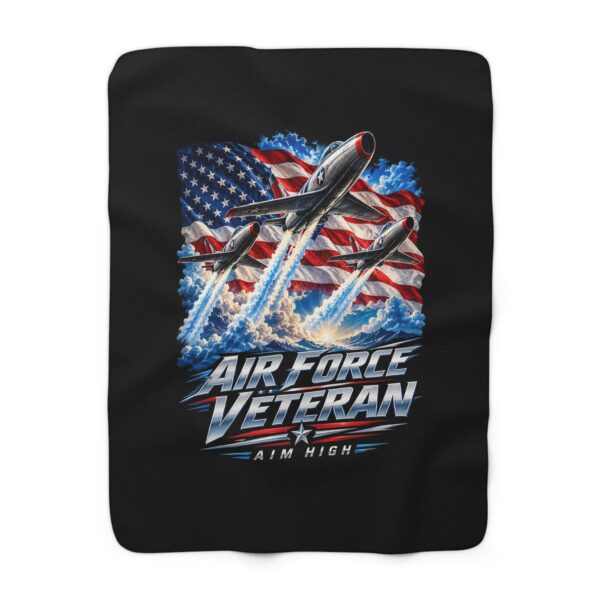 Air Force Veteran Aim High Sherpa Fleece Blanket