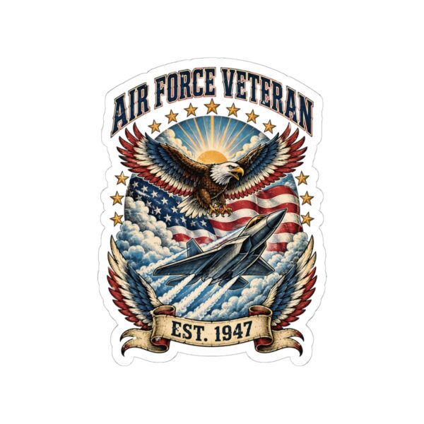 Air Force Veteran Eagle & Jet Sticker