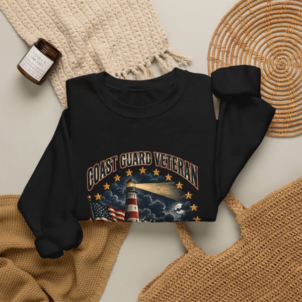 Coast Guard Veteran Lighthouse Crewneck Sweatshirt, Black