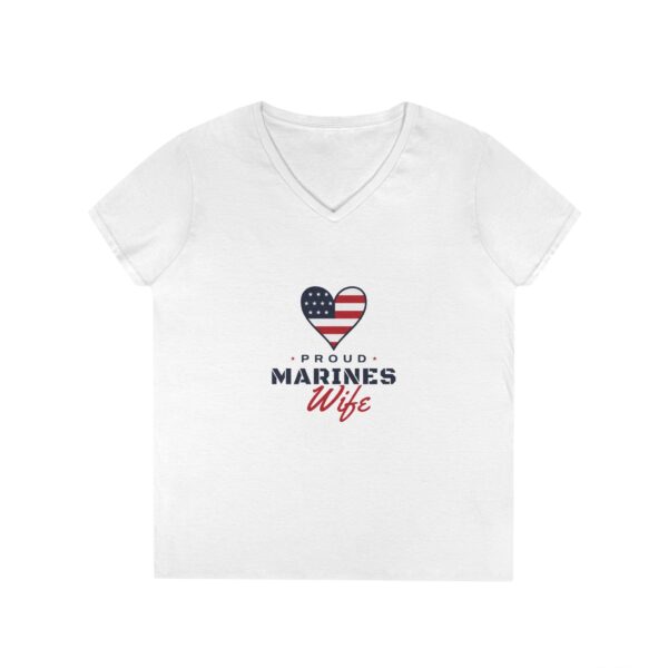 Proud Marines Wife Women's V-Neck Tee, White