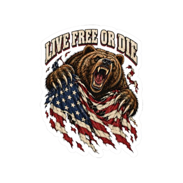 Live Free or Die Grizzly Sticker