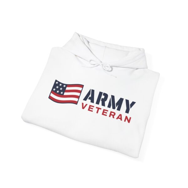 Army Veteran Flag Hoodie, White