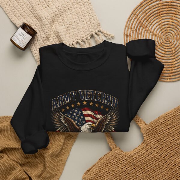Army Veteran Eagle & Boots Crewneck Sweatshirt, Black