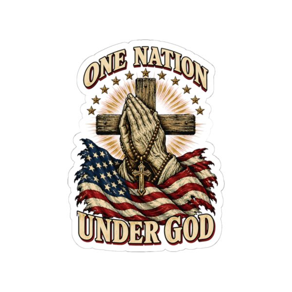One Nation Under God Praying Hands Sticker