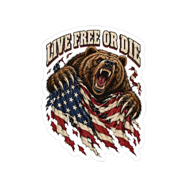 Live Free or Die Grizzly Sticker