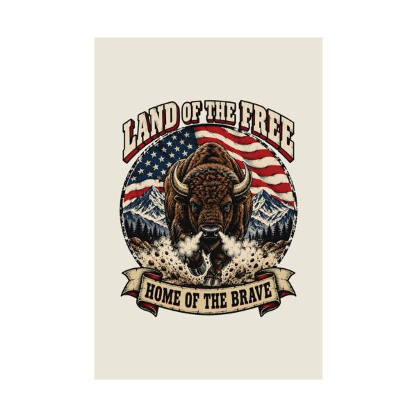 Land of the Free Bison Poster