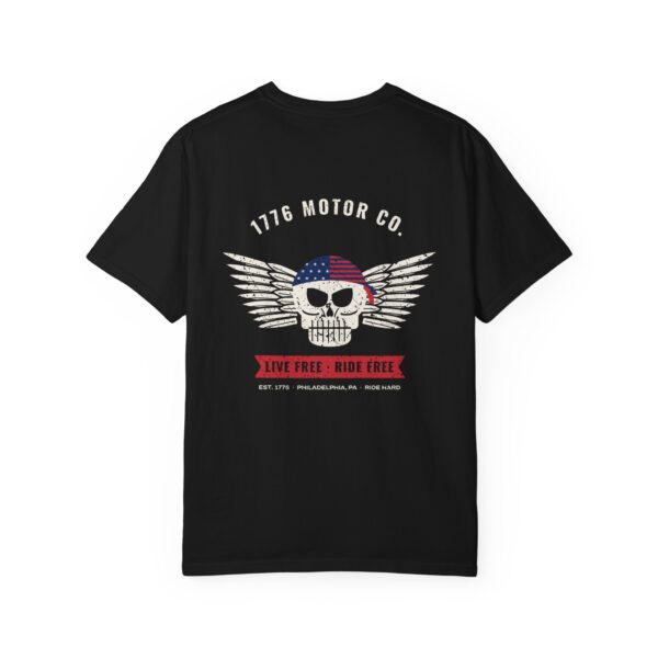 1776 Motor Co. Winged Skull Tee, Back Print, Black