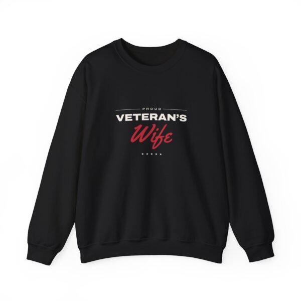 Proud Veteran's Wife Crewneck Sweatshirt, Black
