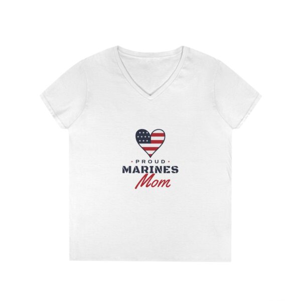 Proud Marines Mom Women's V-Neck Tee, White
