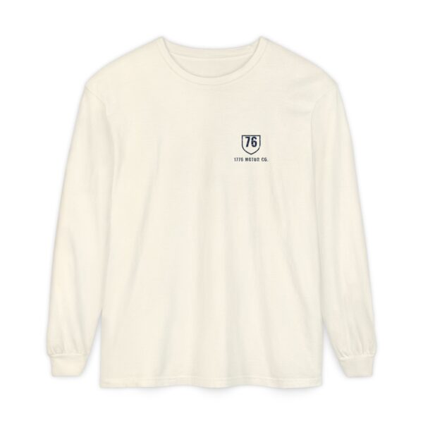 1776 Motor Co. Garage & Speed Shop Long Sleeve Tee, Back Print, Ivory