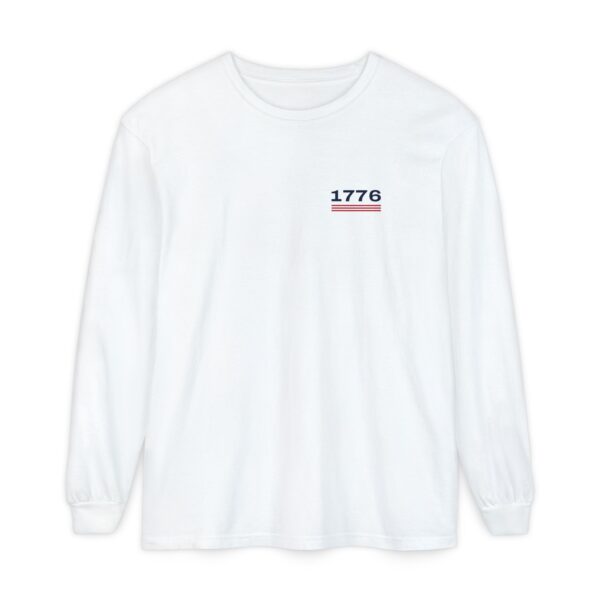 America Stars & Stripes Long Sleeve Tee, Back Print, White