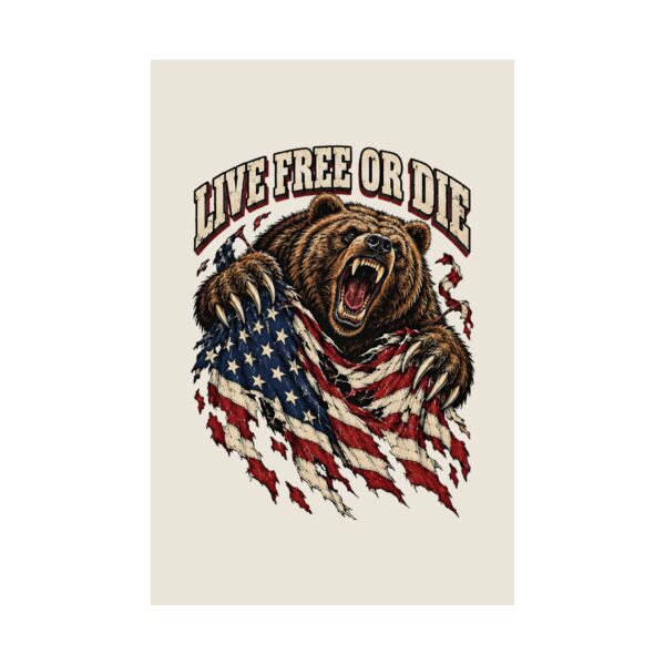Live Free or Die Grizzly Poster