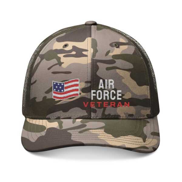 Air Force Veteran Flag Camo Trucker Hat