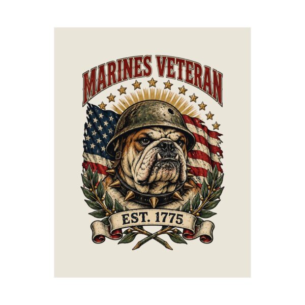 Marines Veteran Bulldog Poster
