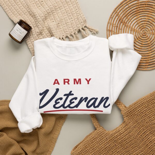 Army Veteran Script Crewneck Sweatshirt, White