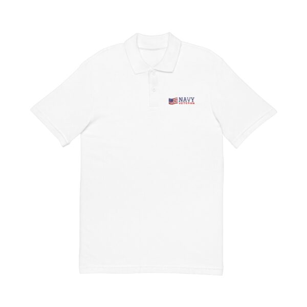 Navy Veteran Flag Embroidered Polo