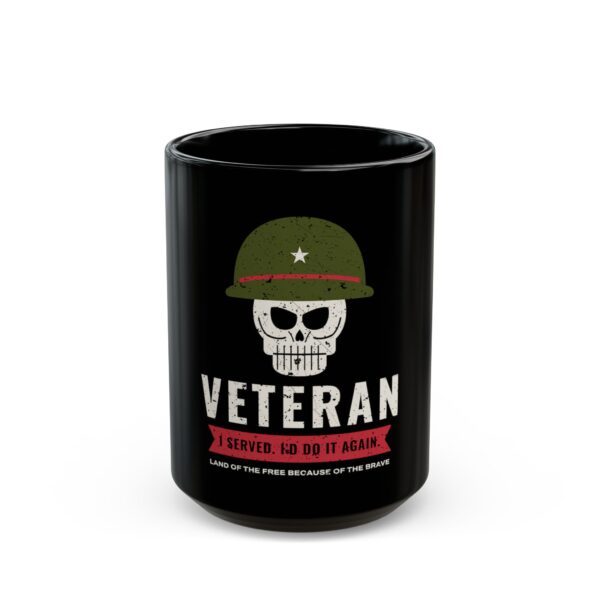 Veteran Helmet Skull I Served I'd Do It Again Black Mug