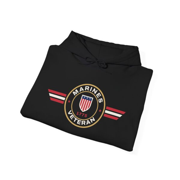 Marines Veteran Patch Hoodie, Black