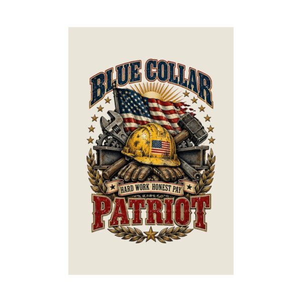 Blue Collar Patriot Hard Hat Poster