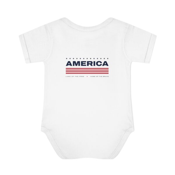 America Stars & Stripes Baby Bodysuit, Back Print, White