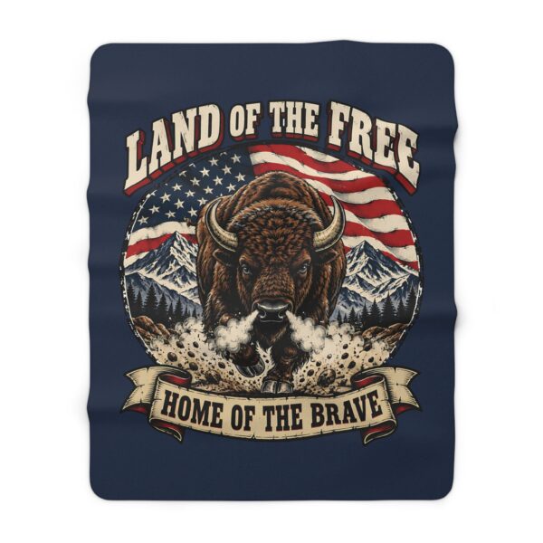 Land of the Free Bison Sherpa Fleece Blanket