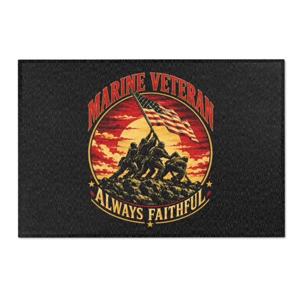 Marine Veteran Always Faithful Area Rug