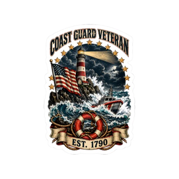 Coast Guard Veteran Lighthouse Sticker