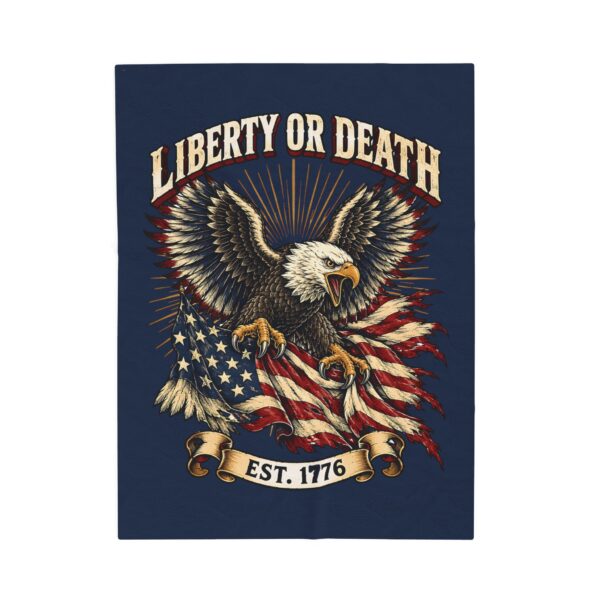 Liberty or Death Eagle Plush Throw Blanket