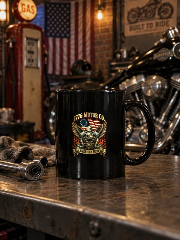 1776 Motor Co. American Iron Black Mug