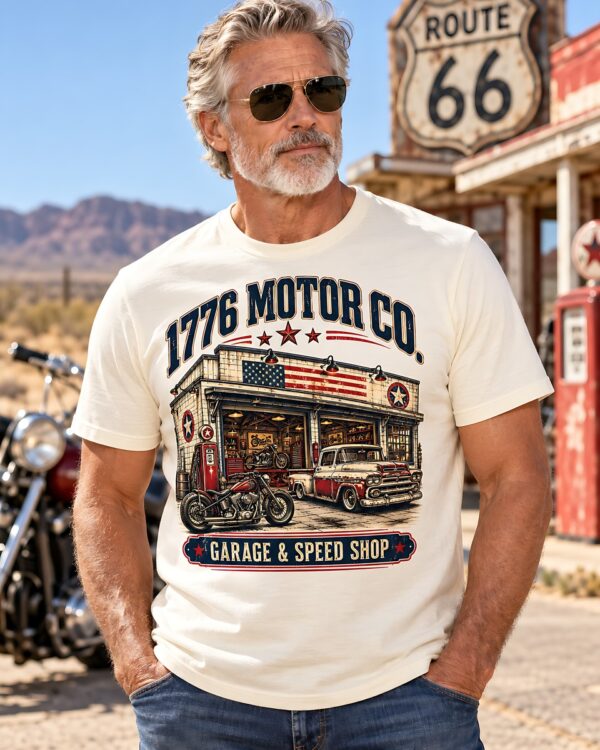 1776 Motor Co. Garage & Speed Shop Tee