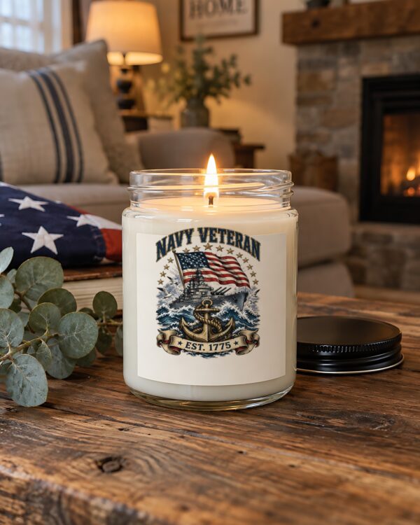 Navy Veteran Battleship & Anchor Soy Candle
