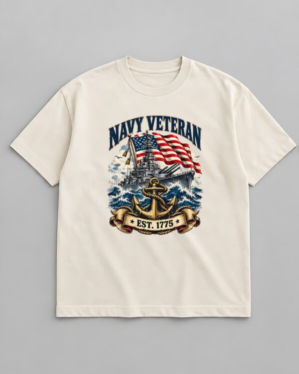 Navy Veteran Battleship & Anchor Tee
