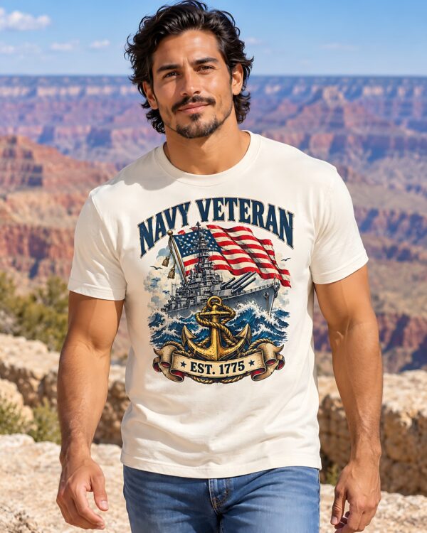 Navy Veteran Battleship & Anchor Tee
