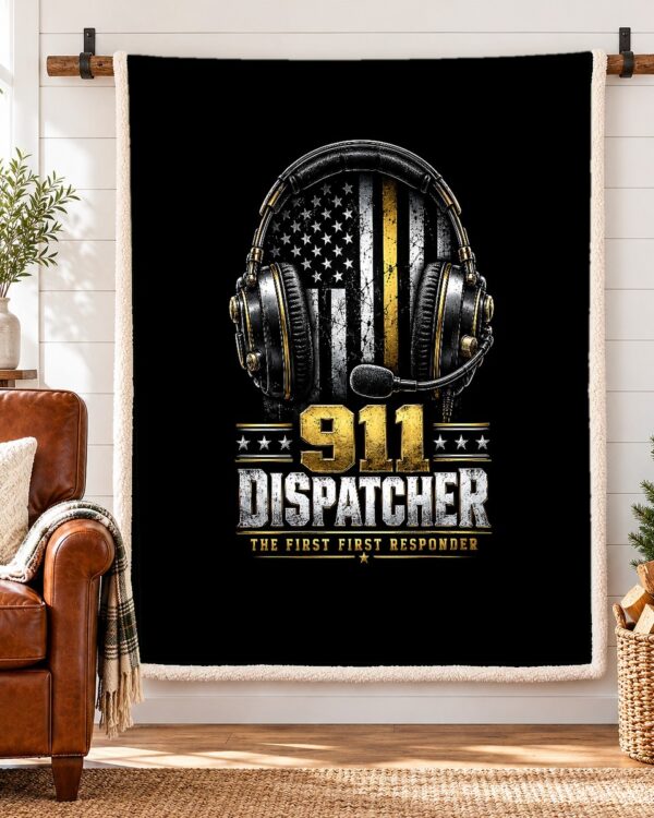 911 Dispatcher Sherpa Fleece Blanket
