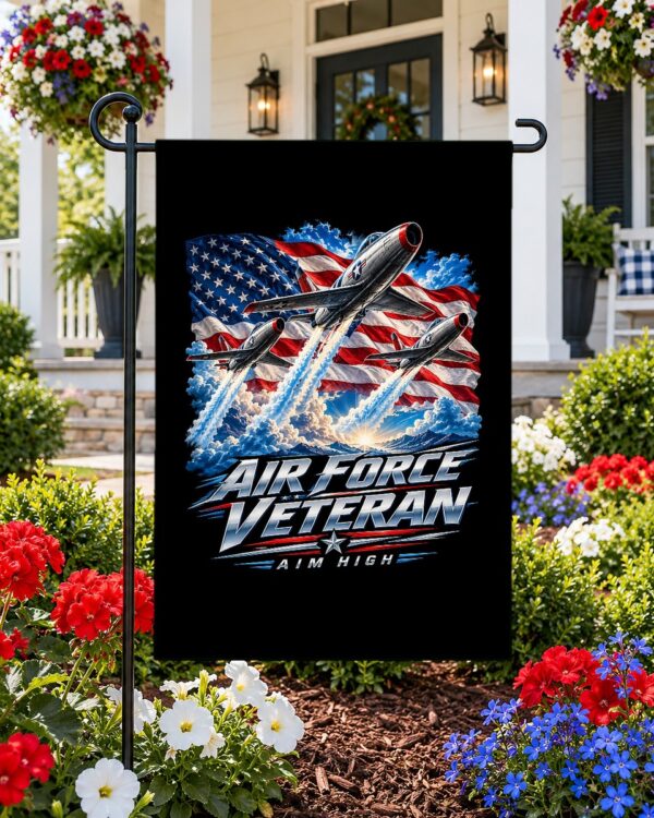 Air Force Veteran Aim High Garden Flag